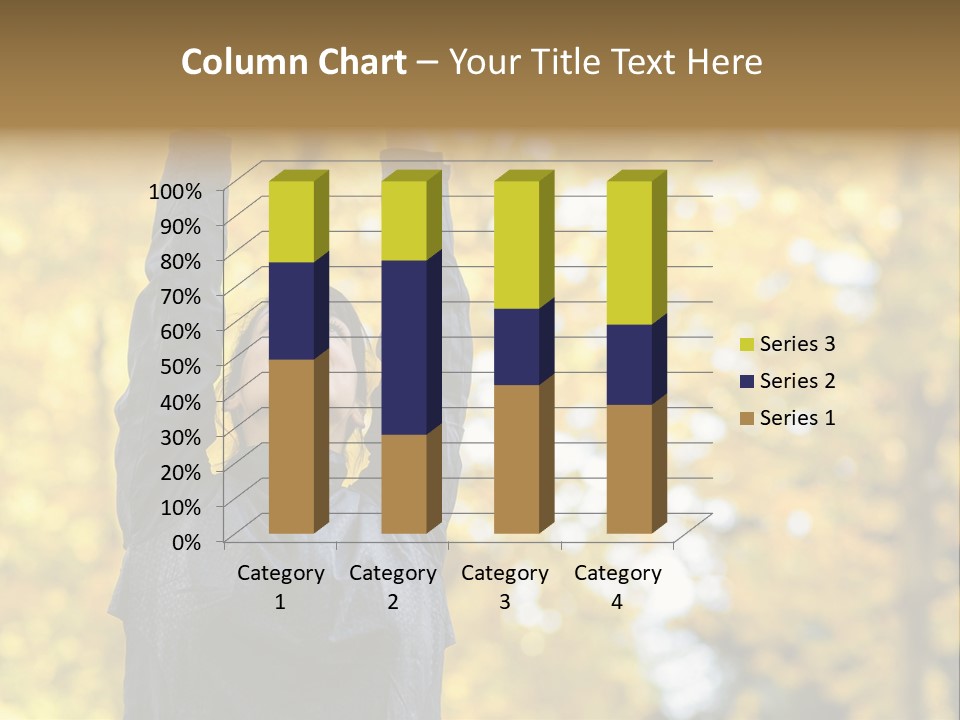 A Woman Is Holding Her Hands Up In The Air PowerPoint Template