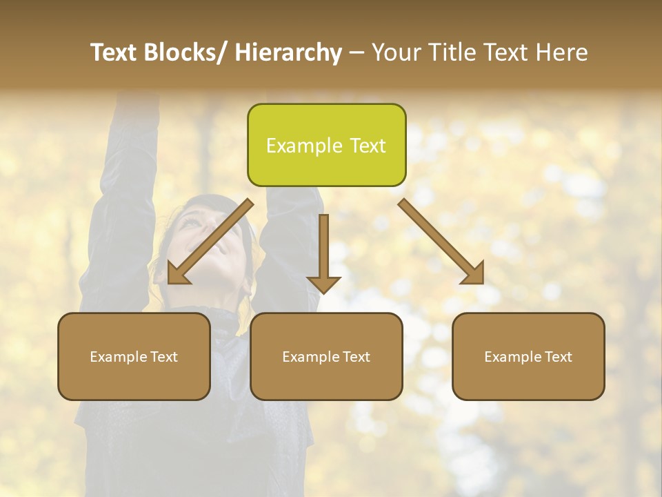 A Woman Is Holding Her Hands Up In The Air PowerPoint Template