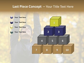 A Woman Is Holding Her Hands Up In The Air PowerPoint Template