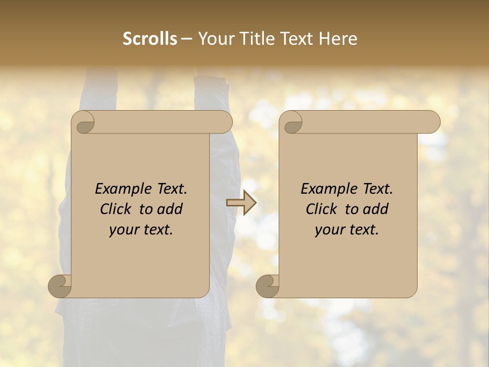 A Woman Is Holding Her Hands Up In The Air PowerPoint Template