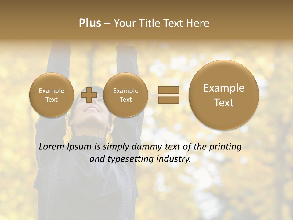 A Woman Is Holding Her Hands Up In The Air PowerPoint Template