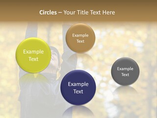 A Woman Is Holding Her Hands Up In The Air PowerPoint Template