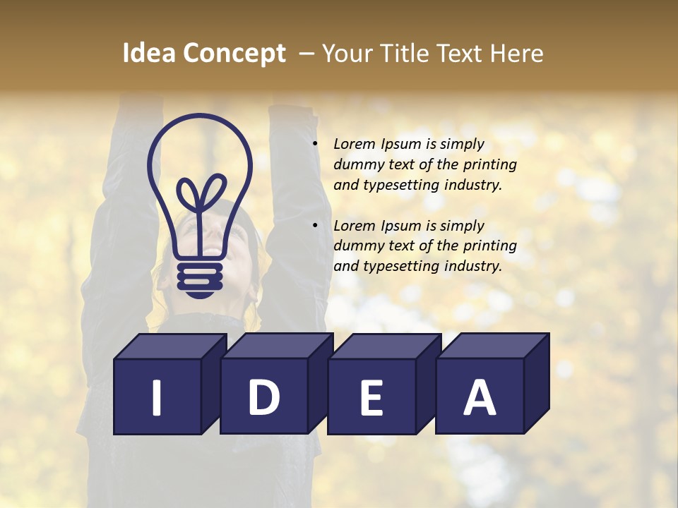 A Woman Is Holding Her Hands Up In The Air PowerPoint Template