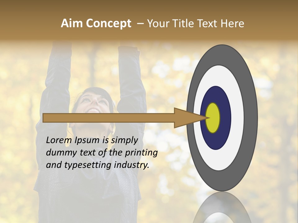 A Woman Is Holding Her Hands Up In The Air PowerPoint Template