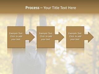 A Woman Is Holding Her Hands Up In The Air PowerPoint Template