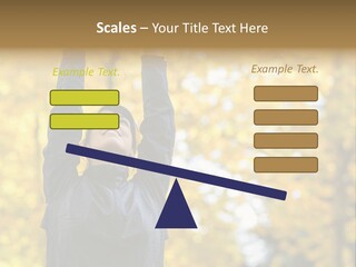 A Woman Is Holding Her Hands Up In The Air PowerPoint Template