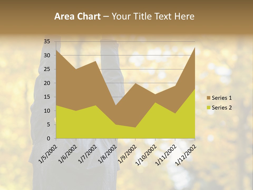 A Woman Is Holding Her Hands Up In The Air PowerPoint Template