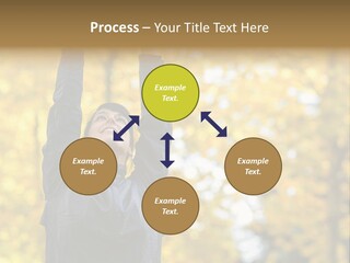 A Woman Is Holding Her Hands Up In The Air PowerPoint Template