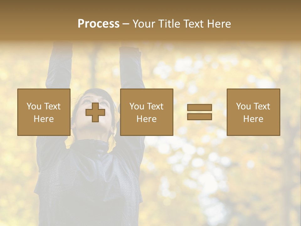 A Woman Is Holding Her Hands Up In The Air PowerPoint Template