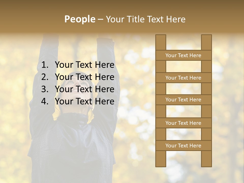 A Woman Is Holding Her Hands Up In The Air PowerPoint Template