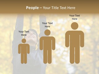 A Woman Is Holding Her Hands Up In The Air PowerPoint Template
