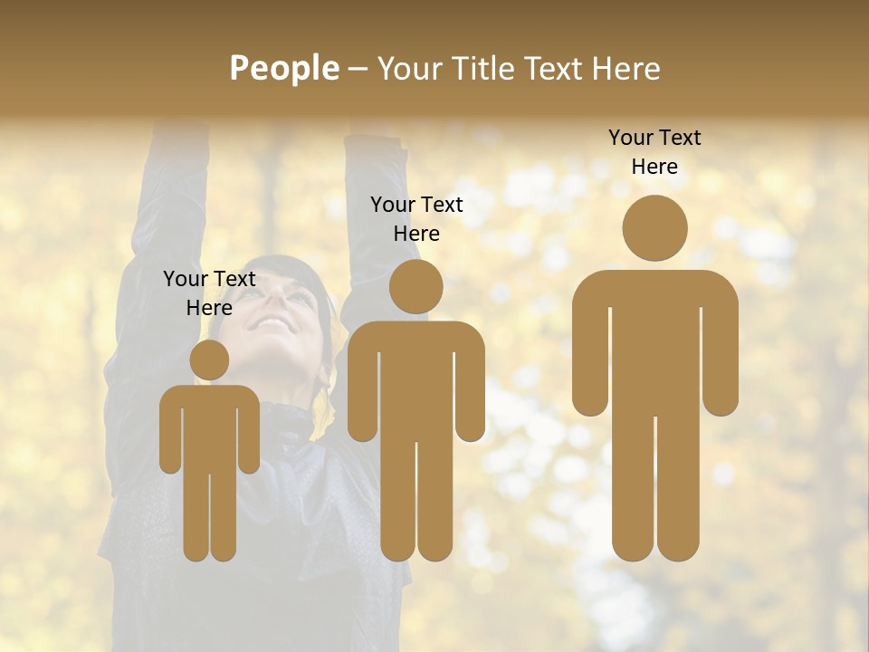 A Woman Is Holding Her Hands Up In The Air PowerPoint Template