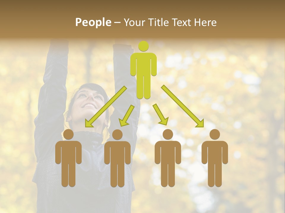 A Woman Is Holding Her Hands Up In The Air PowerPoint Template