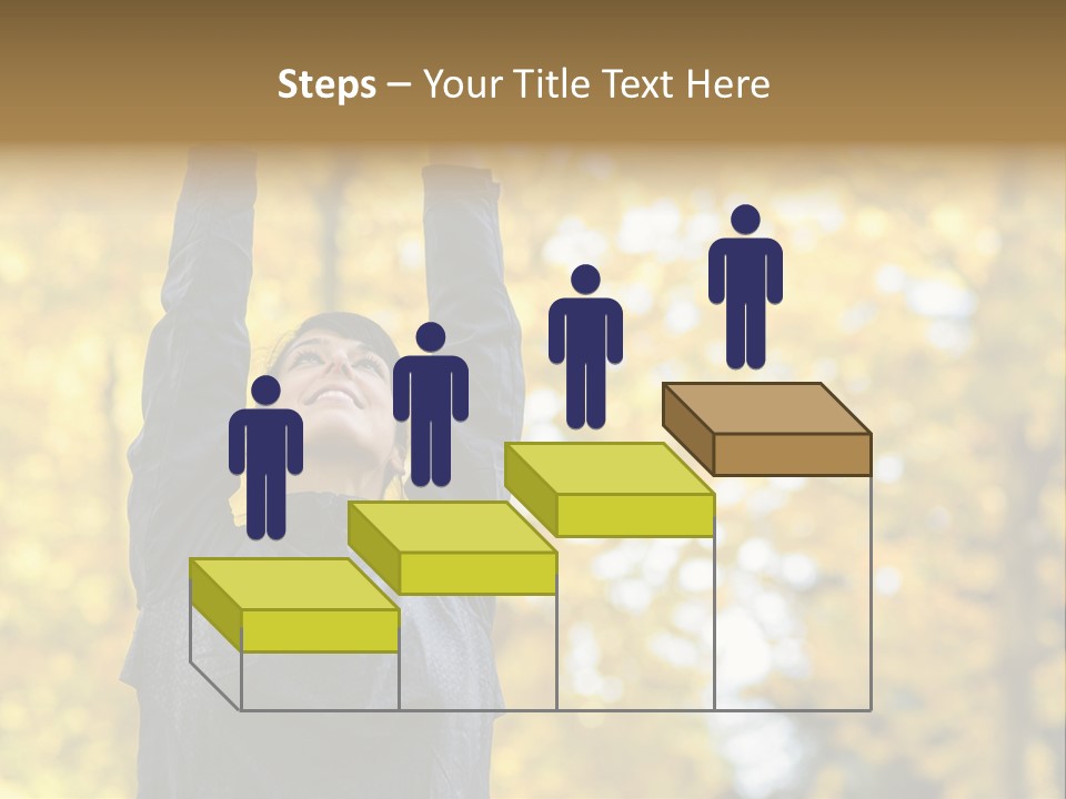 A Woman Is Holding Her Hands Up In The Air PowerPoint Template