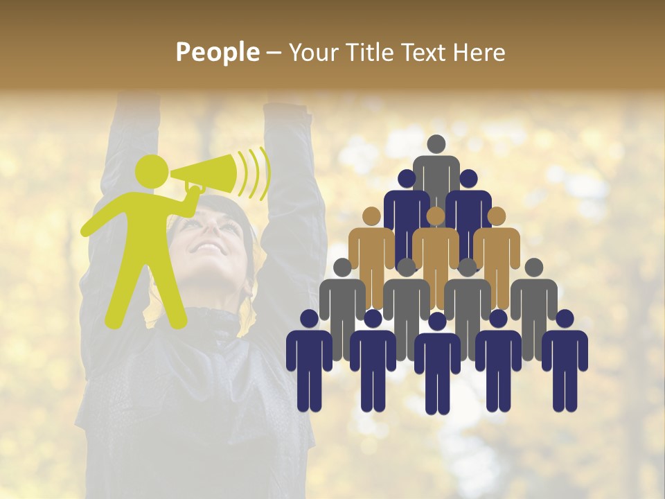 A Woman Is Holding Her Hands Up In The Air PowerPoint Template