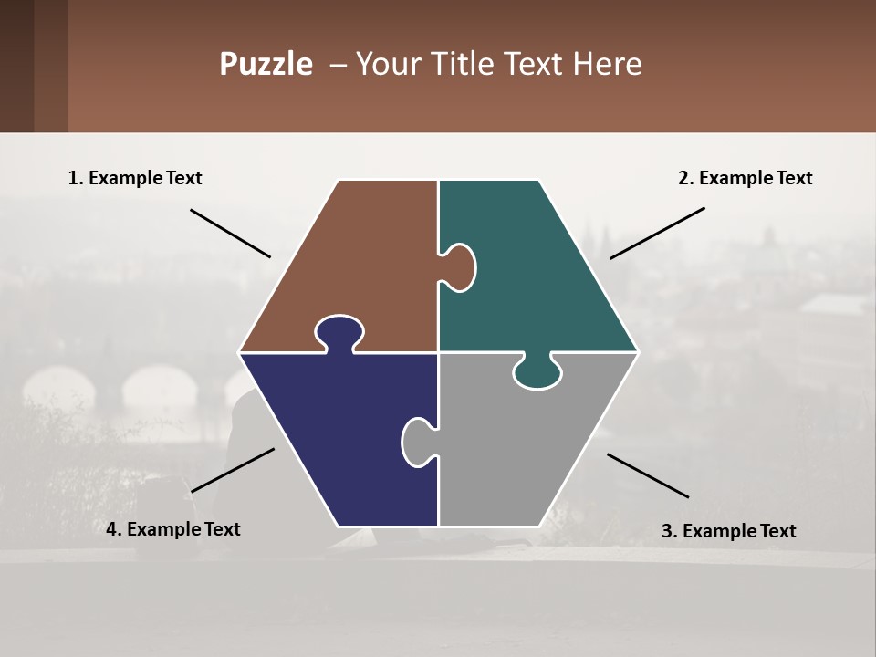 A Man Sitting On A Bench Talking On A Cell Phone PowerPoint Template