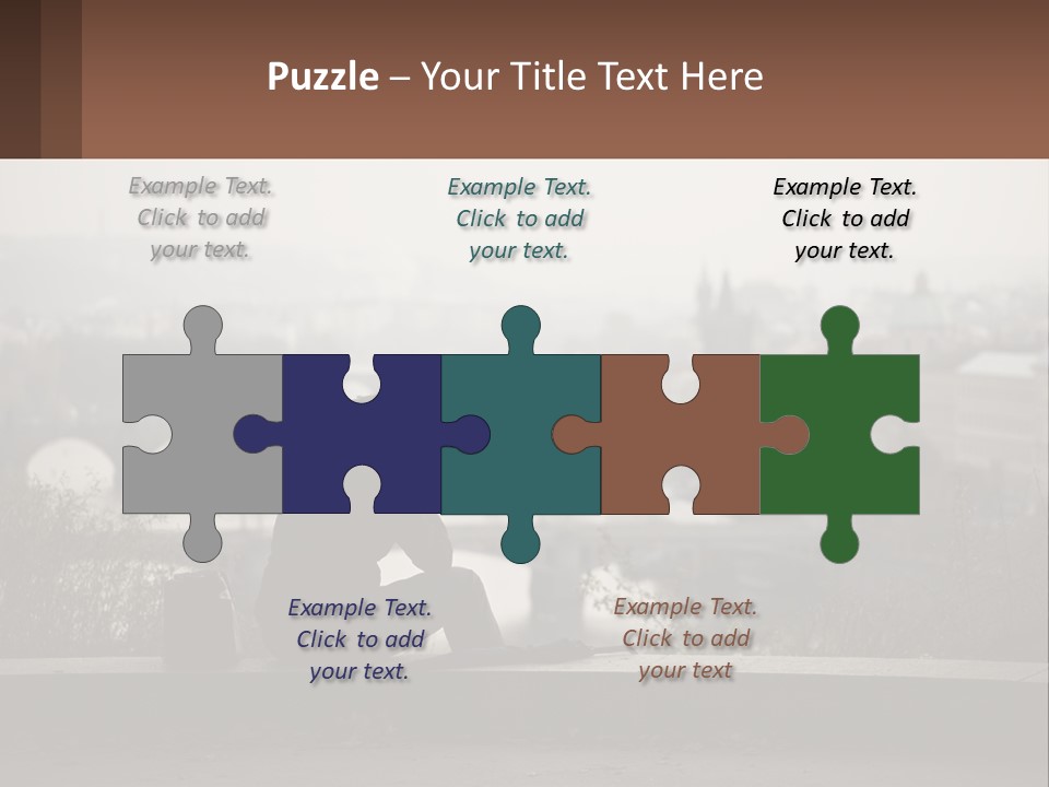 A Man Sitting On A Bench Talking On A Cell Phone PowerPoint Template