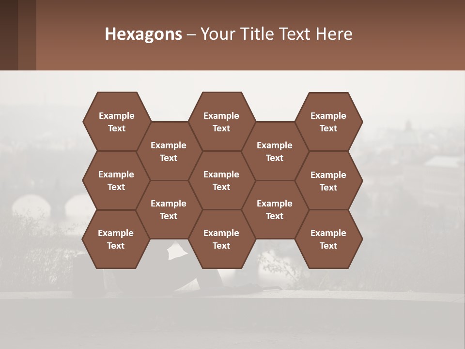 A Man Sitting On A Bench Talking On A Cell Phone PowerPoint Template