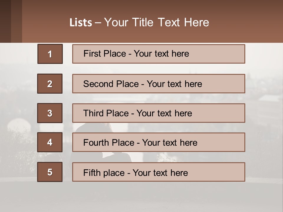 A Man Sitting On A Bench Talking On A Cell Phone PowerPoint Template