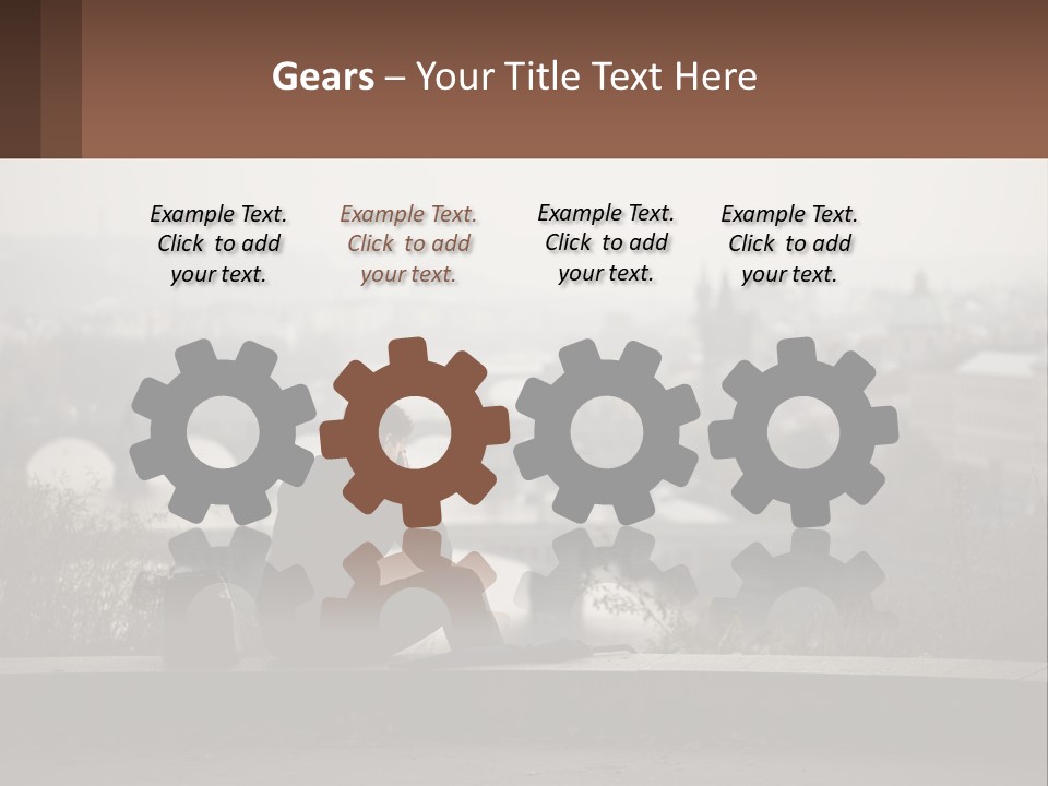 A Man Sitting On A Bench Talking On A Cell Phone PowerPoint Template