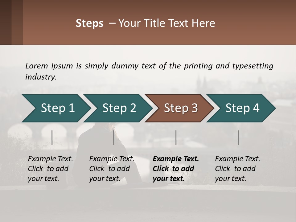 A Man Sitting On A Bench Talking On A Cell Phone PowerPoint Template