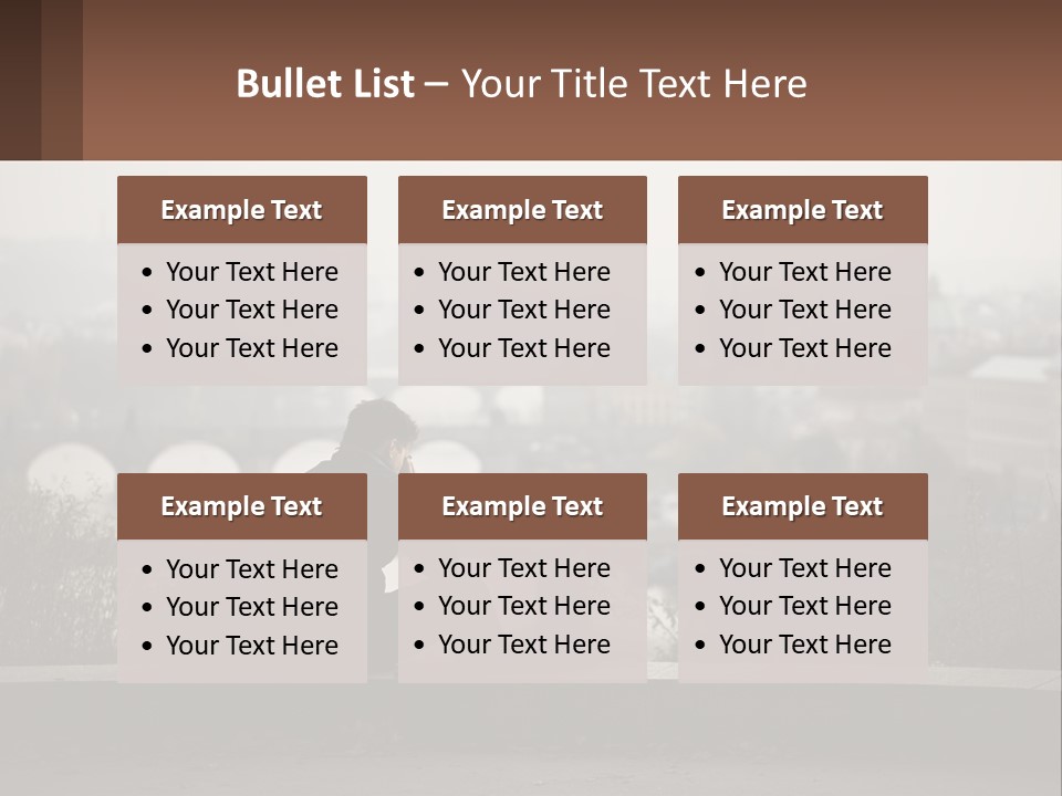 A Man Sitting On A Bench Talking On A Cell Phone PowerPoint Template
