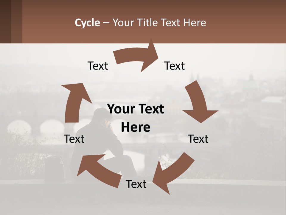 A Man Sitting On A Bench Talking On A Cell Phone PowerPoint Template