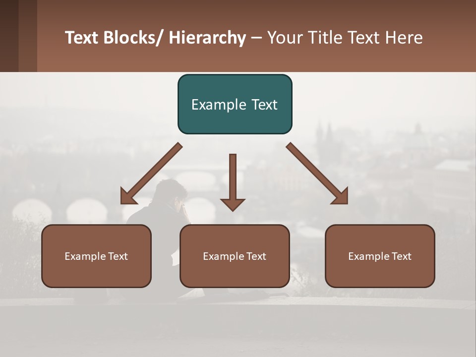 A Man Sitting On A Bench Talking On A Cell Phone PowerPoint Template