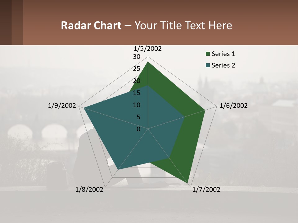 A Man Sitting On A Bench Talking On A Cell Phone PowerPoint Template