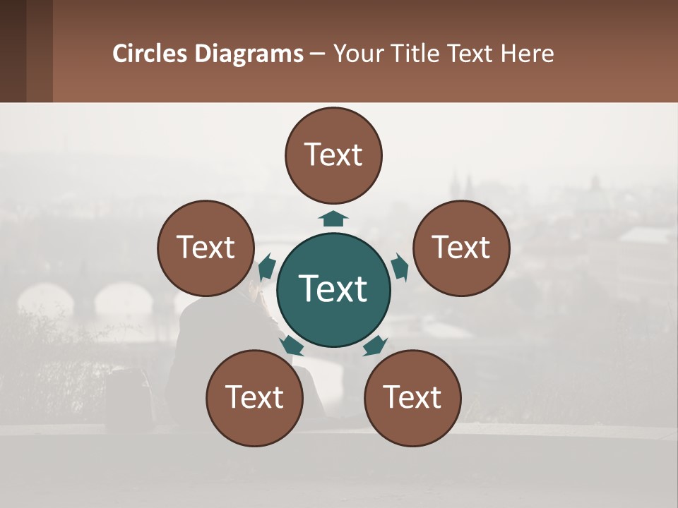 A Man Sitting On A Bench Talking On A Cell Phone PowerPoint Template