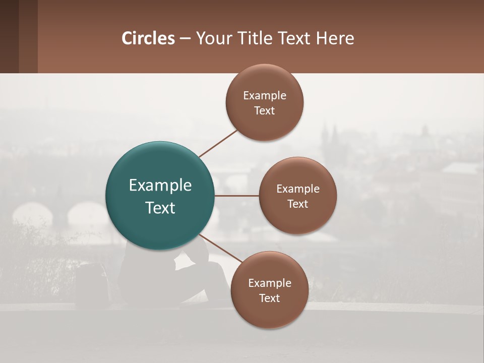 A Man Sitting On A Bench Talking On A Cell Phone PowerPoint Template