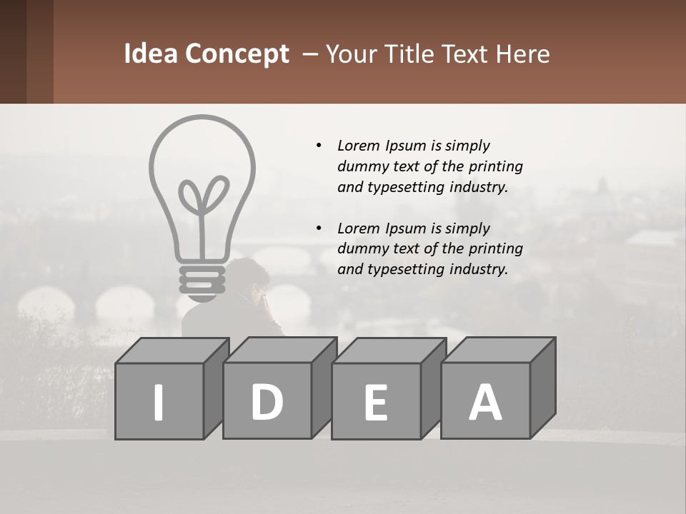 A Man Sitting On A Bench Talking On A Cell Phone PowerPoint Template