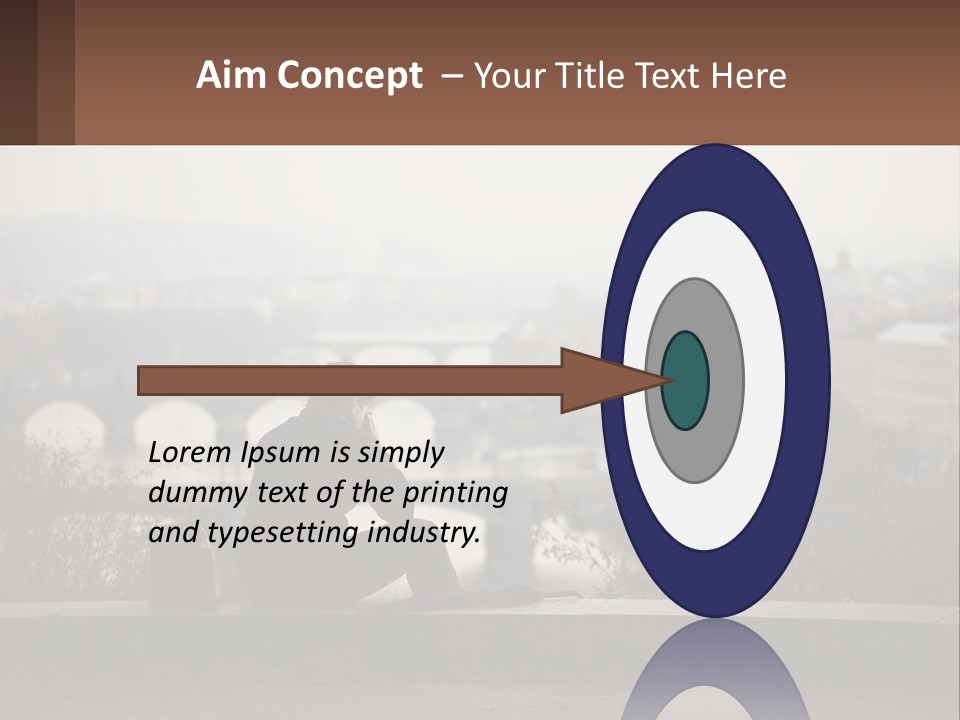 A Man Sitting On A Bench Talking On A Cell Phone PowerPoint Template