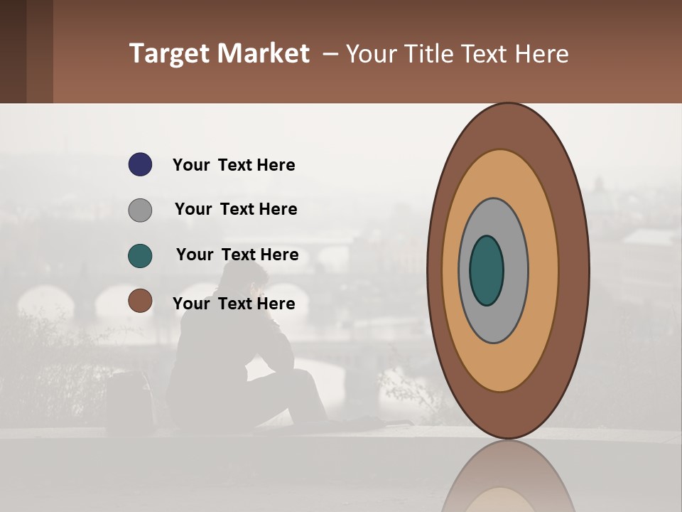 A Man Sitting On A Bench Talking On A Cell Phone PowerPoint Template