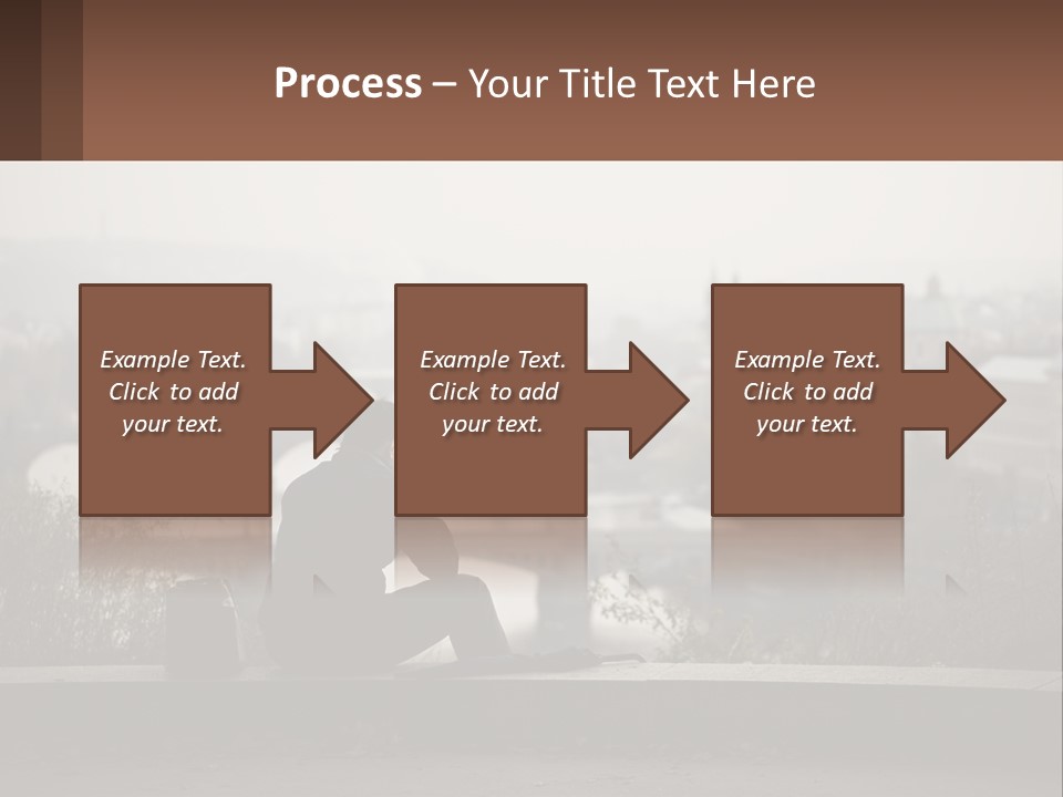 A Man Sitting On A Bench Talking On A Cell Phone PowerPoint Template