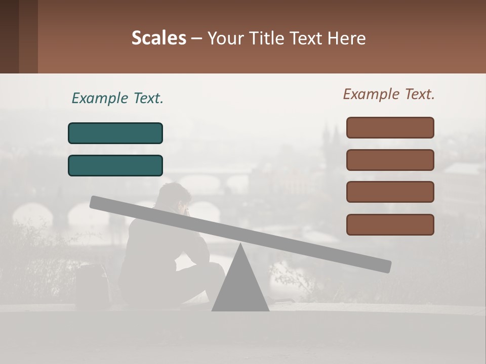 A Man Sitting On A Bench Talking On A Cell Phone PowerPoint Template