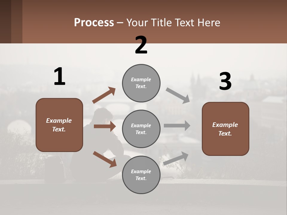 A Man Sitting On A Bench Talking On A Cell Phone PowerPoint Template