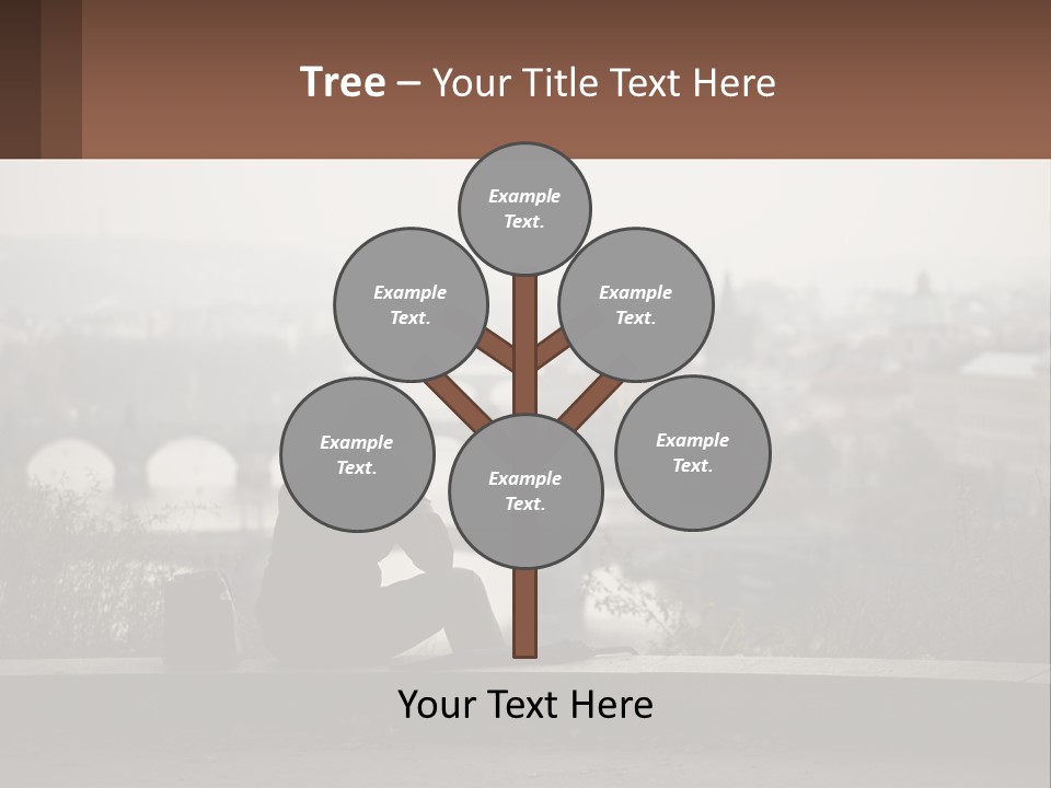 A Man Sitting On A Bench Talking On A Cell Phone PowerPoint Template