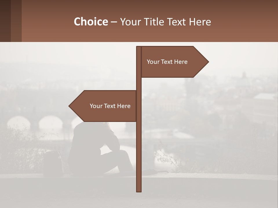 A Man Sitting On A Bench Talking On A Cell Phone PowerPoint Template