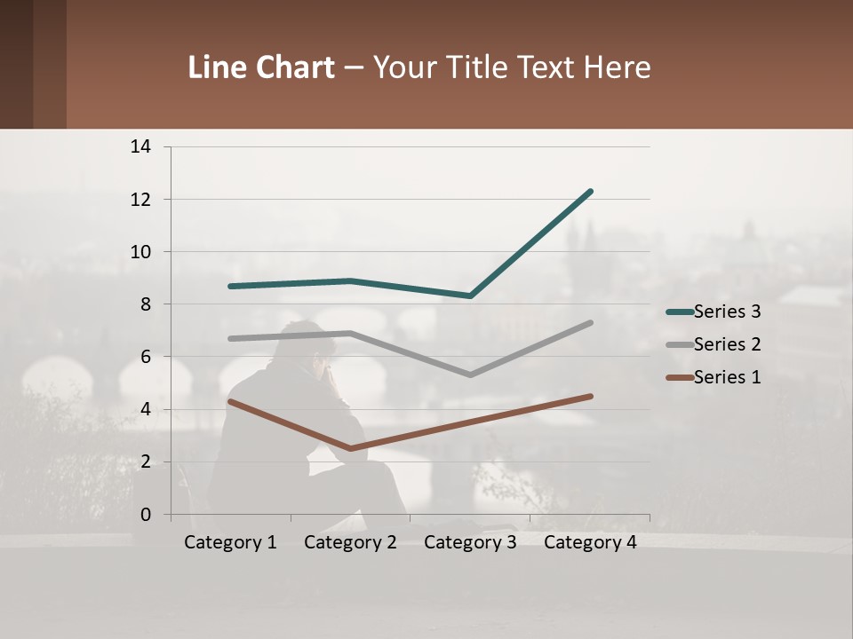 A Man Sitting On A Bench Talking On A Cell Phone PowerPoint Template
