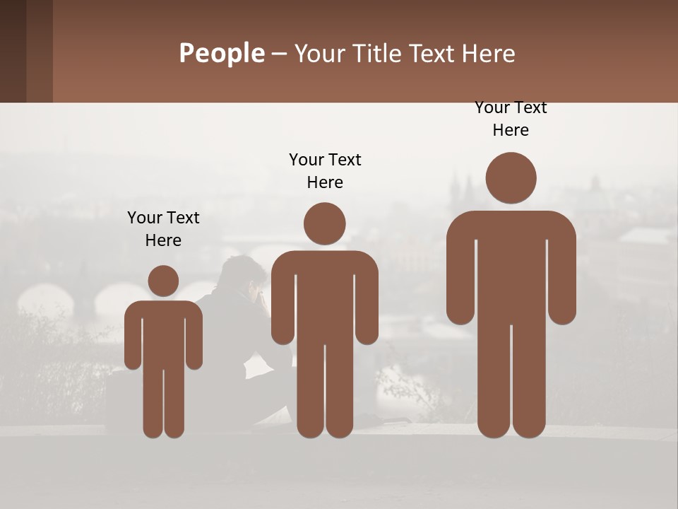 A Man Sitting On A Bench Talking On A Cell Phone PowerPoint Template