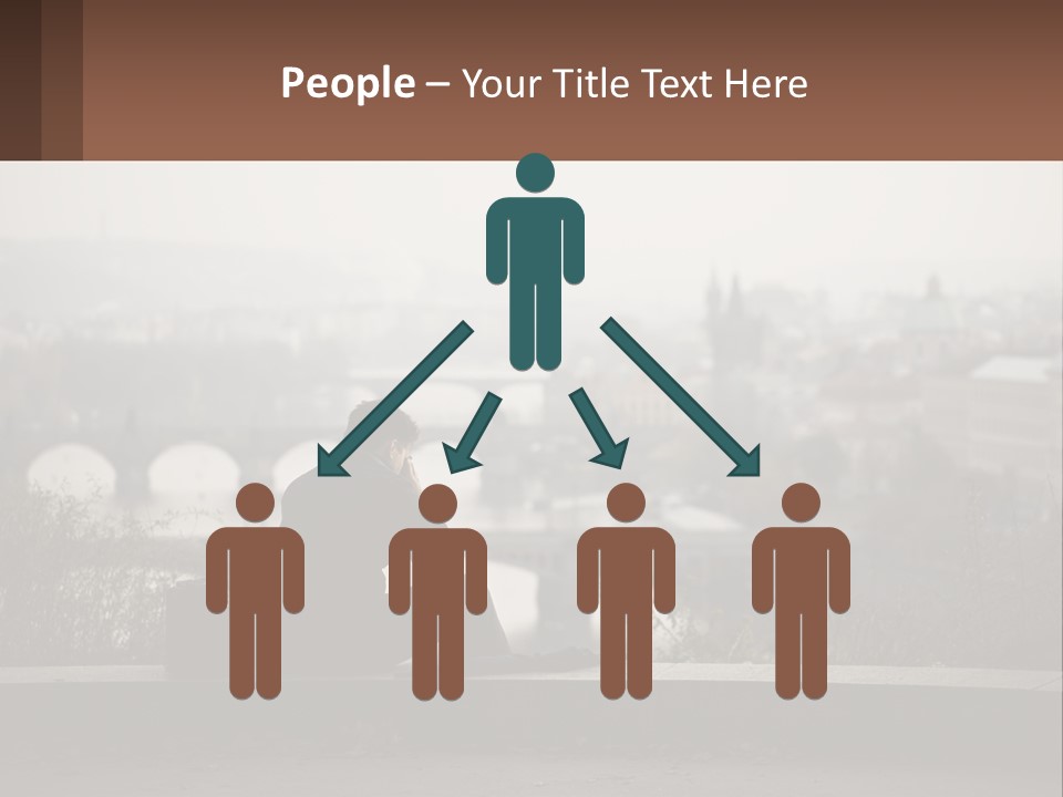 A Man Sitting On A Bench Talking On A Cell Phone PowerPoint Template