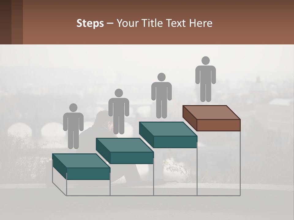 A Man Sitting On A Bench Talking On A Cell Phone PowerPoint Template