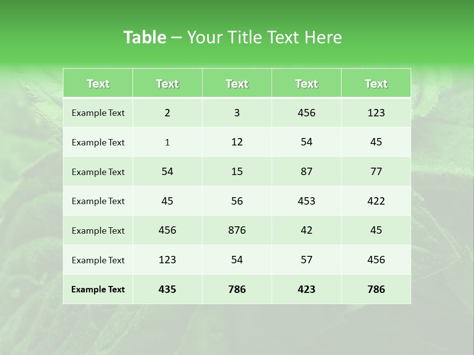 A Close Up Of A Green Leaf Powerpoint Template PowerPoint Template