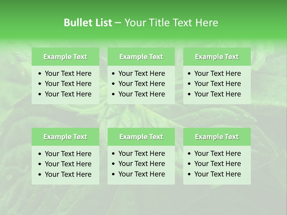 A Close Up Of A Green Leaf Powerpoint Template PowerPoint Template
