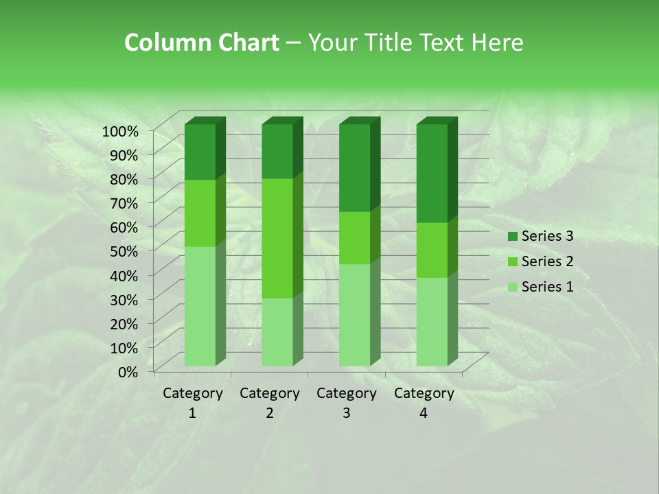 A Close Up Of A Green Leaf Powerpoint Template PowerPoint Template