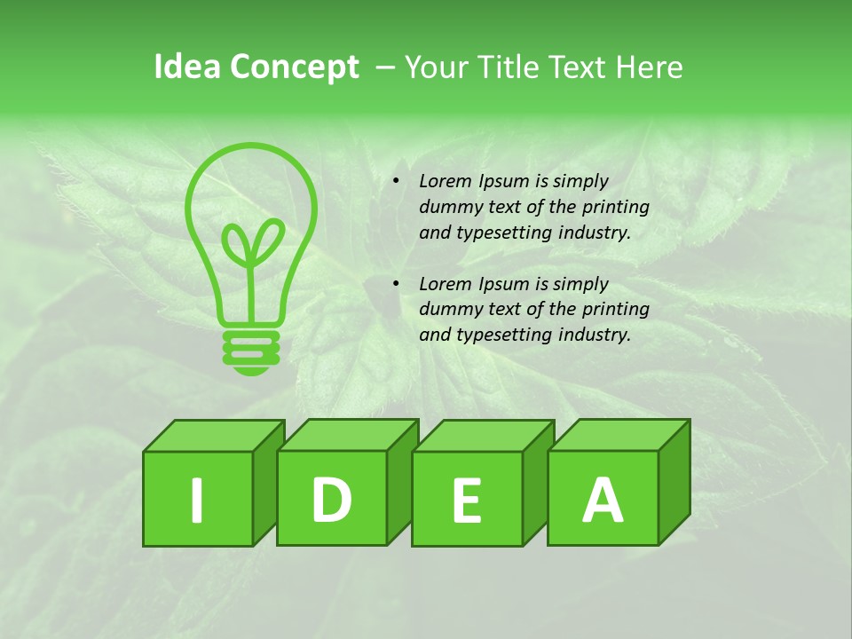 A Close Up Of A Green Leaf Powerpoint Template PowerPoint Template