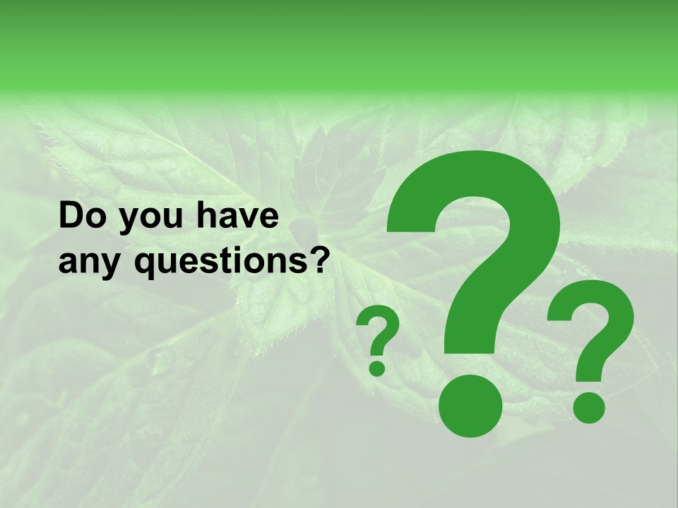 A Close Up Of A Green Leaf Powerpoint Template PowerPoint Template