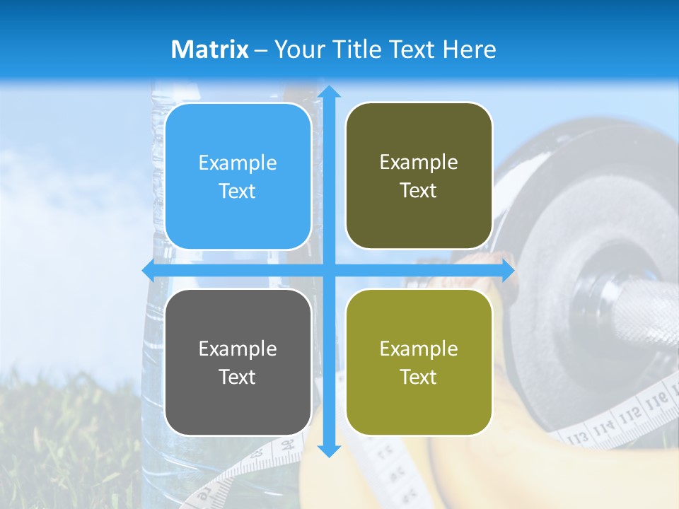 A Bottle Of Water, A Measuring Tape, A Banana, And A Measuring Tape PowerPoint Template