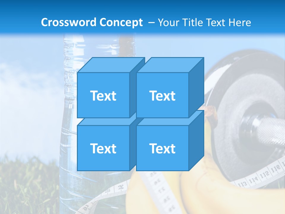 A Bottle Of Water, A Measuring Tape, A Banana, And A Measuring Tape PowerPoint Template
